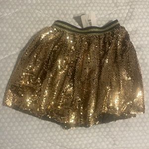 Gold Sequin Fleurty Girl Kids Skirt.